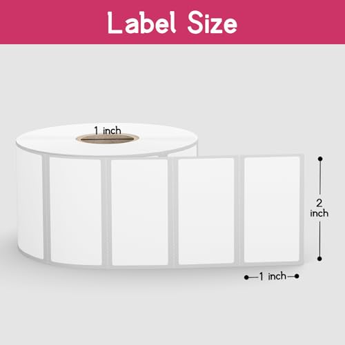 24 Rolls 2" x 1" Direct Thermal Labels, Shipping Labels Compatible with Zebra & Rollo Label Printers for Mailing Postage Address Barcode (1300 Labels/Roll)