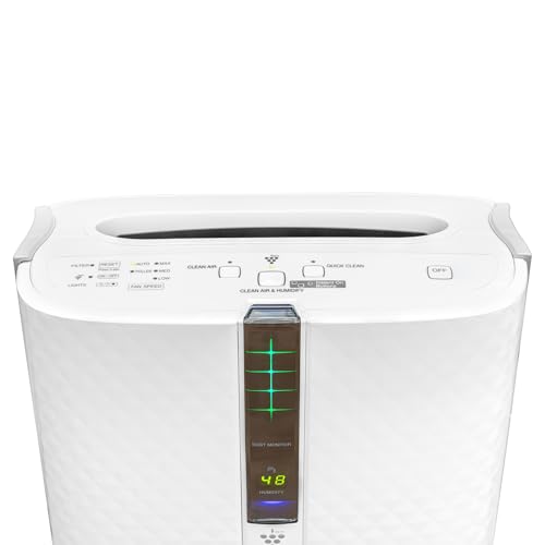 SHARP Air Purifier with Humidifier Combo – Covers up to 1,230 sqft in one hour, True HEPA Filter Air Purifier for Medium Rooms, Home Nursery, Dust, Smoke, Pollen - KC850U