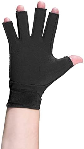 OTC Resting Splint Glove, 5 Finger Semi-Rigid Splints, Open Tips, Black, Right Hand, X-Large