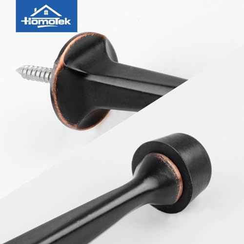 HOMOTEK 36 Pack Heavy Duty Solid Rigid Door Stop with Soft Rubber Tip, Zinc Die Cast Door Stopper Protect Wall & Door, Oil Rubbed Bronze