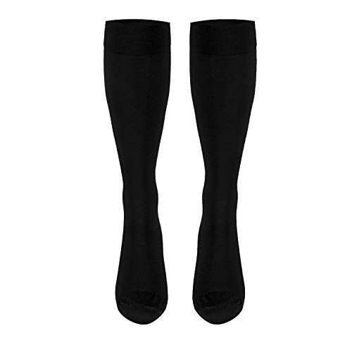 Truform 20-30 mmHg Medical Compression Stockings, Smooth Stretch Microfiber, Knee High, Closed Toe, Black, 2X-Large