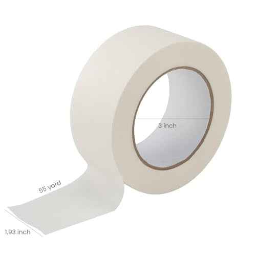 Lichamp Masking Tape 2 inch Wide, 2 Pack General Purpose Masking Tape Beige, White Tapes for Painting, Arts, Crafts, 2 inch x 55 Yards x 2 Rolls (110 Total Yards)
