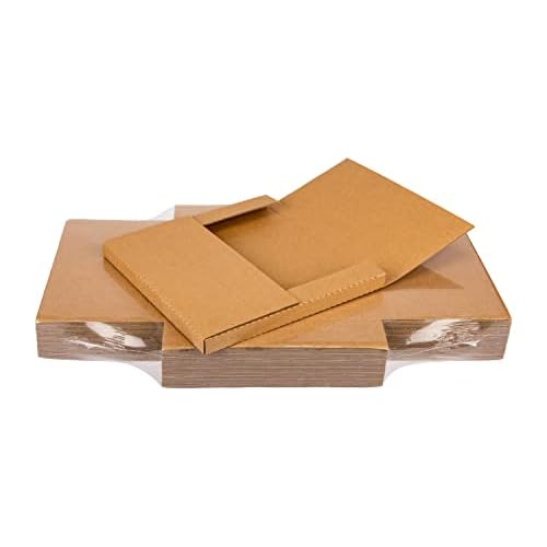 Kraft Vinyl Record Mailers, 12.8"L x 12.8"W x 1"H LP Album Shipping Boxes for Packing, Moving, Storage, 25 Pack Multi Depth Mailing Box with Fragile Stickers