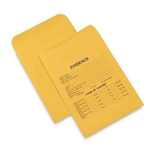 Taction Evidence Envelopes, 20 count packs, in clear resealable bag, Crime Scene, Forensics, pre-printed text 9x12 inches