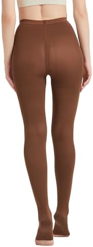 Extra Wide 4X-Large Opaque Compression Pantyhose for Women 15-20 mmHg - Graduated Compression Tights with Open Toe for Varicose Veins Circulation, Pregnancy, Edema, Leg Pain - Brown