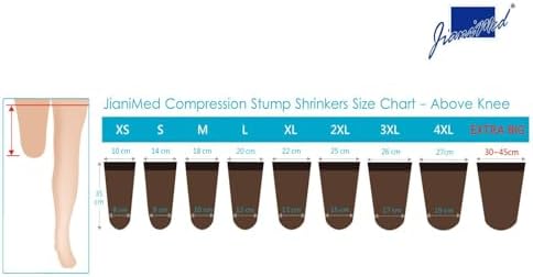 Prosthetic Stump Shrinkers–Above Knee, 35cm, Compression, Amputee Socks, 20-30, Daily use, Taiwan Excellence XL