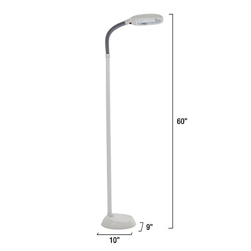 Adjustable Floor Lamp - Full Spectrum Natural Sunlight Lamp with Bendable Neck - Reading, Crafting, Esthetician Floor Light by Lavish Home (Beige)