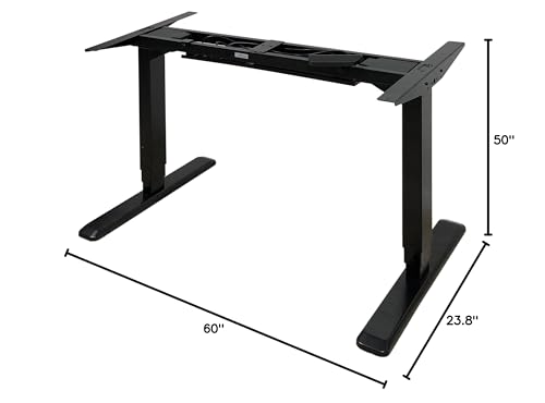 Ergomax Height Adjustable Ergonomic Standing Workstation Electric Desk Frame w/Dual Motor, Tabletop Not Included, 50 Inch Max, Black