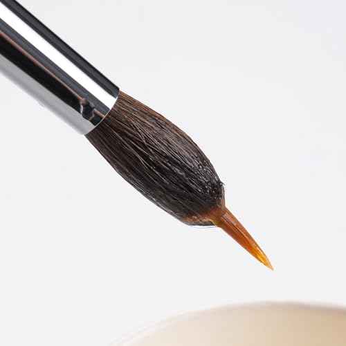 Watercolor Brushes Professional, Fuumuui 6Pcs Extended Needle Point Brushes Synthetic Extra Long Pinhead Brush with Sable Body for Fine Detailing - Watercolor Acrylic Gouache Inks Painting