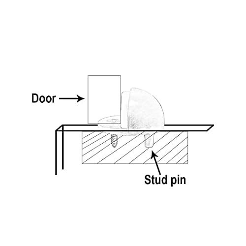QCAA Low Dome Floor Door Stop, H 25.4 x Diameter 44.5mm, Zinc Die Cast, Matte Black, 12 Pack, Made in Taiwan