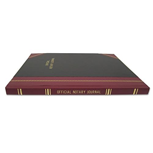 BookFactory Official Notary Journal/Log Book 336 Pages 8.5'' X 11'' 1,340 Entries All 50 States Journal of Notarial Acts, Black and Burgundy Cover, Hardbound, (Made in USA)