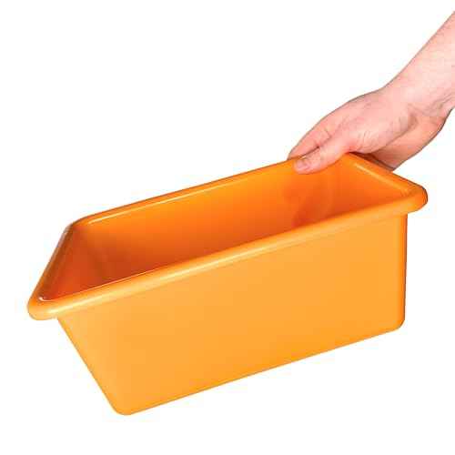 Small Cubby Bins 12 Piece Pack for Office Storage Kids Classroom or Toy Home Organizing Cube Bin with Plastic Container Self Adhesive Labels (11.6 x 7.7 x 4.9 Inch