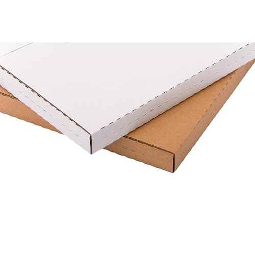 White 12" Vinyl Record Shipping Boxes, 12.8"L x 12.8"W x 1"H Corrugated Cardboard LP Album Mailers Boxes with Fragile Stickers, 25 Pack