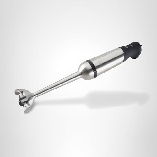 All-Clad Electrics Stainless Steel Immersion Blender 2 Piece Turbo Function 600 Watts Detachable, Variable Speed Control, Hand Blander, 9-1/4-inch