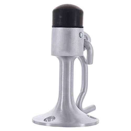 CRL Satin Chrome Finish Wall Mounted Heavy Duty Door Stop with Hook and Holder