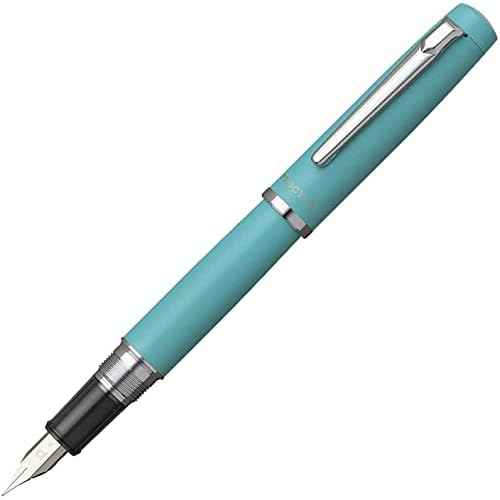 Platinum Fountain Pen PROCYON Turquoise Blue Medium Point PNS-5000#52-M With Kanji LOVE Sticker, 5.5 x 0.56 in