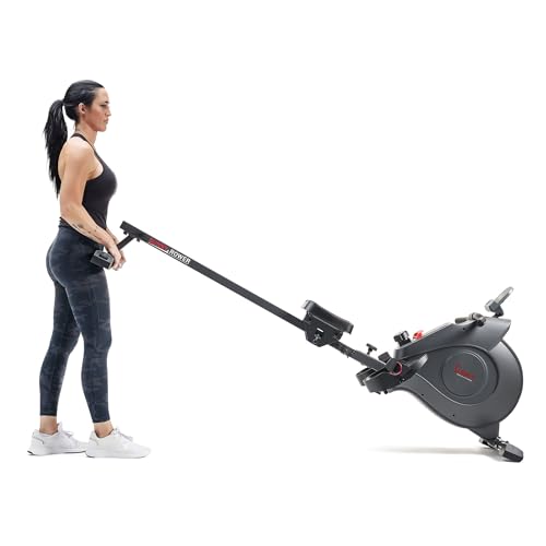 Sunny Health & Fitness Magnetic Rowing Machine with Extended Slide Rail with Bluetooth Connection to Free SunnyFit® App – SF-RW522016