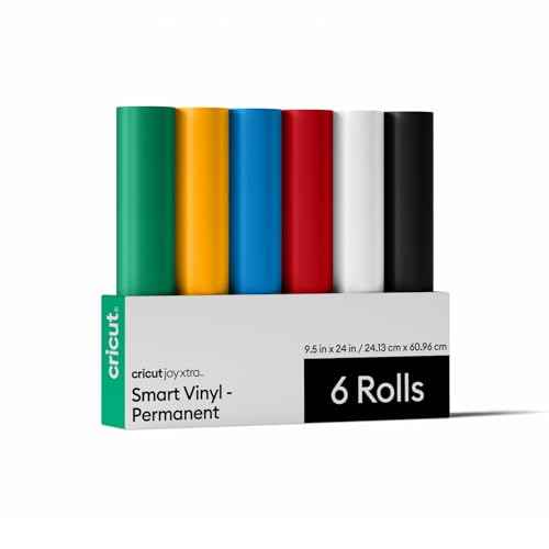 Cricut Smart Permanent Vinyl for Joy Xtra Machine, Sampler Pack (9.5in x 24in, 6 Sheets)