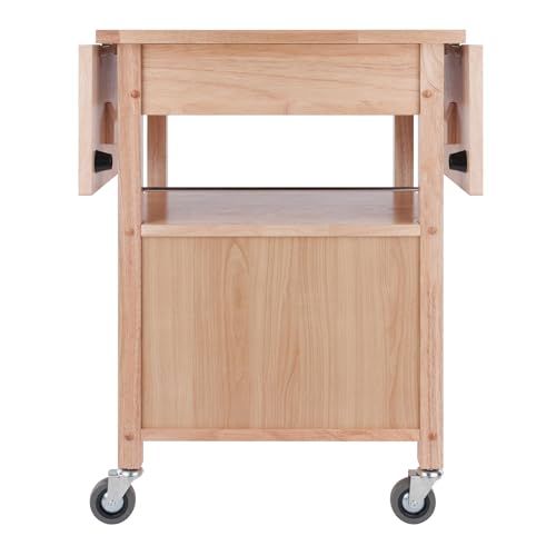 Winsome Wood/Veneer Mobile Kitchen Cart with Lockable Wheels, Beech (84920)