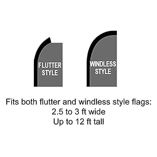 4 Less Co 15 Feet Tall Windless Swooper Flag Pole Hybrid Kit (Pole + Spike) hq15