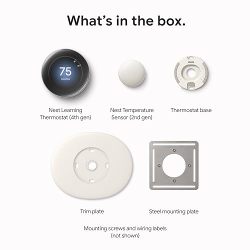 Google Nest Learning Thermostat (4th Gen, 2024) with Nest Temperature Sensor - Energy Saving Smart Thermostat - Compatible with Alexa, Apple HomeKit and Google Home App - Polished Gold