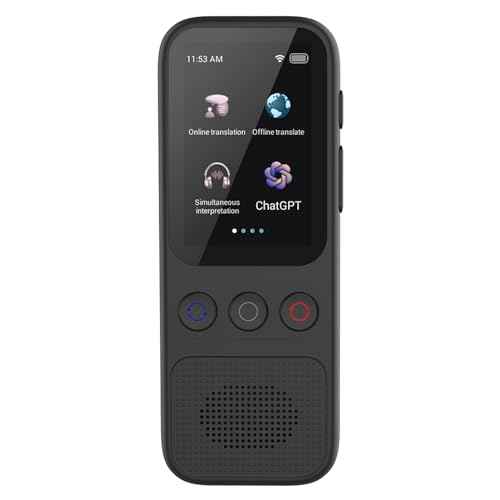 Bisofice Portable Language Translator Device with 138 Languages Voice Translating 17 Offline Translation Simultaneous Interpretation Support Voice Recording Text Translate Group Chat Communication