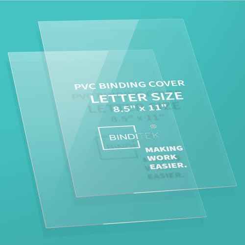 Binditek 200 Pack 8 Mil PVC Clear Binding Covers, 8.5 x 11 Inches, Letter Size, Square Corners, Un-Punched, Office Supplies