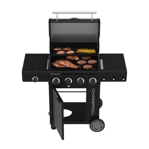 Charbroil Performance Series 4-Burner Gas Grill Cabinet with Side Burner, Black - 463253925