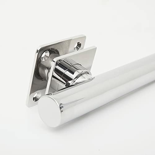 36-inch Coronado Designer Straight Bathroom Shower Grab Bar with Decorative Square Flanges, Satin