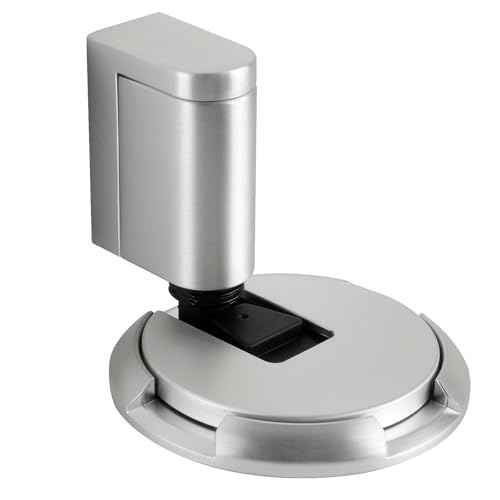 Bak Bo Windproof Door Stoppers 3 Pack Adjustable Bottom of Door Holder Indoor No Drilling Heavy Duty Mechanical Floor Door Stop with Screws and Adhesive Catch Door Keep Door Open Brushed Nickel BN-3