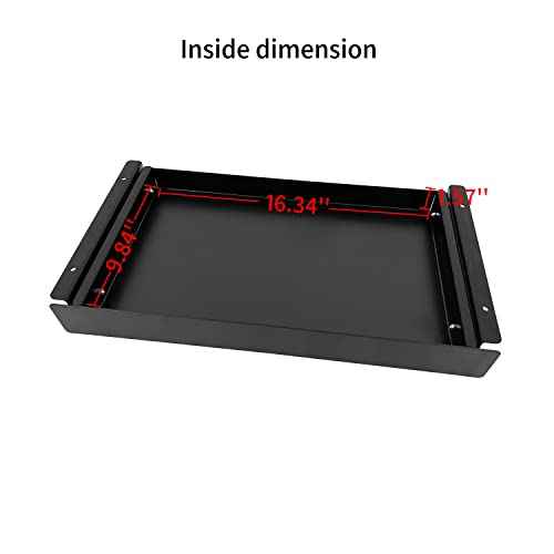 VWINDESK 19 inch Slim Under Desk Pull-Out Storage Office Mounted Sliding Metal Drawer for Standing Desk,Black