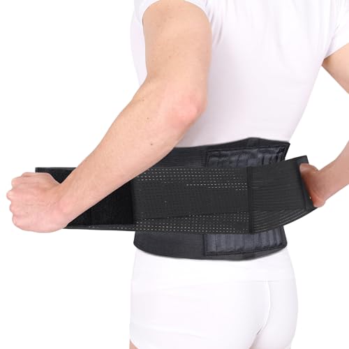 Back Brace - Breathable Waist Belt Lumbar Support for Lower Back Pain Relief, Recovery, Sciatica, Scoliosis, Herniated Disc, Lifting, With Dual Adjustable Straps for Men/Women, S