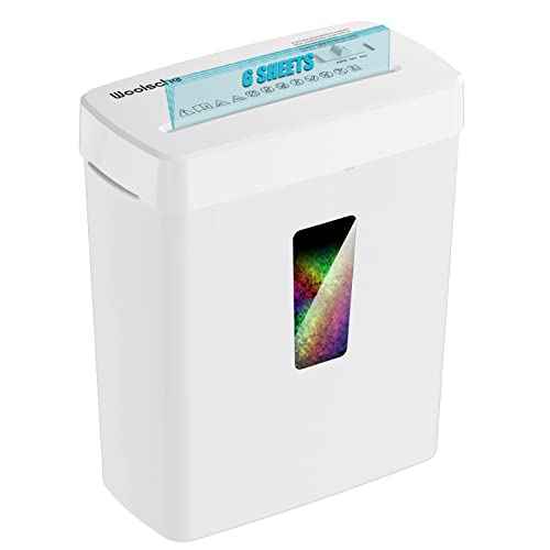 Woolsche Paper Shredder, P-5 Security Level, 6-Sheet Micro Cut with 3.43-Gallon Basket, Durable & Fast with Jam Proof System, Paper Shredder for Home Office (ETL)