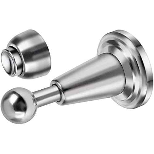 Door Stopper, 2 Pack Magnetic Door Stop, Soft-Catch Magnetic Door Catch, Door Hold Open, Stainless Steel, Brushed Satin Nickel Chrome, Hold Your Door Open Softly, Wall Mount, 2 Pack for Wide Doors