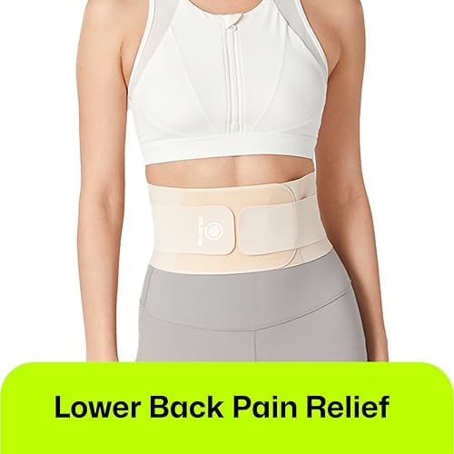 Ultra Thin Back Brace for Lower Back, Breathable Lightweight Back Brace for Women & Men, Adjustable Back Support Brace for Lower Back Pain Relief, Sciatica, Scoliosis, Herniated Disc (Beige, X-Large)