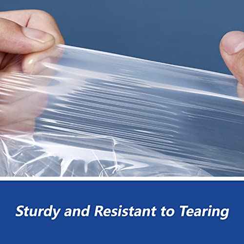 12" x 15" (500 Count) Self Seal Clear Poly Bags with Suffocation Warning for Packaging, Shipping, Clothing, Shirts & FBA - Resealable Adhesive