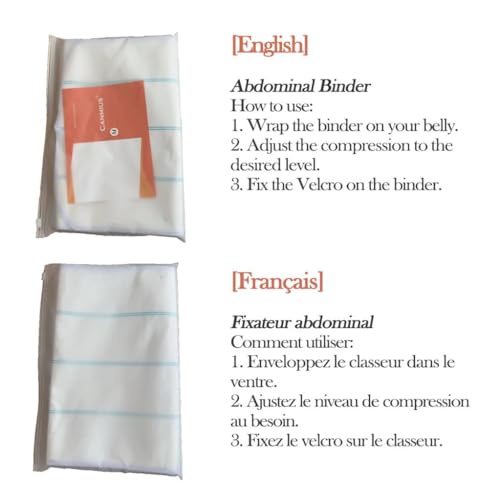 Abdominal Binder Post Surgery Tummy Tuck Belt, Compression Stomach Wrap Belly Band, Skin Friendly, Breathable - (60" - 75") 3 Panel - 9" BLACK