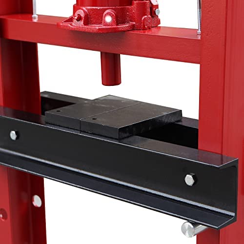 Big RED ATY20011R Torin Steel H-Frame Hydraulic Garage/Shop Floor Press with Stamping Plates, 20 Ton (40,000 lb) Capacity, Red