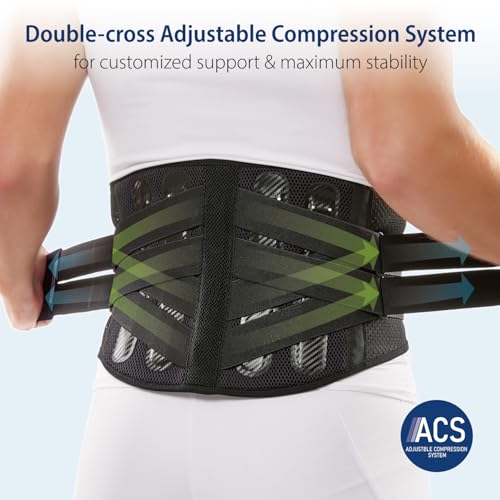 Double-Cross Comfort Back Support - Premium Back Brace for Lower Back Pain, Muscle Spasm, Strains, Arthritis, Sciatica, Injury Recovery, Rehabilitation (Small)
