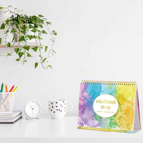 2026 Desk Calendar - Standing Flip 2026 Desktop Calendar, 10" x 8", Jan 2026 - Dec 2026, Large Blaocks with Notes, To-Do Lists, Yearly Overview, Thick Paper, Great for Easy Planning