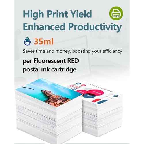 2-Pack SL-798-0 Fluorescent Red Ink Cartridge Replacement Compatible with 798-0 for SendPro C200, C300, C400 Postage Meters