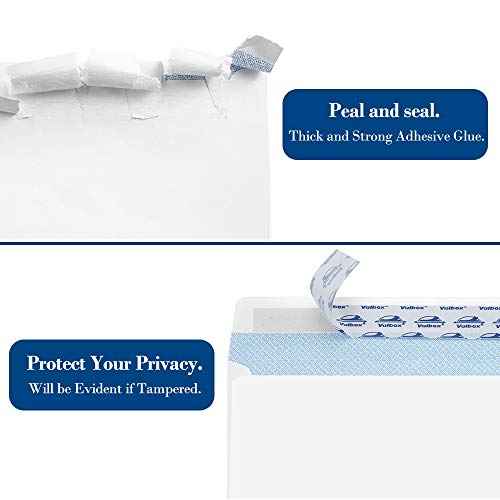 ValBox 500 Count #10 Double Window Envelopes 4-1/8x9-1/2" Self Seal Security Envelopes for QuickBooks Invoices, Business Statements and Legal Documents