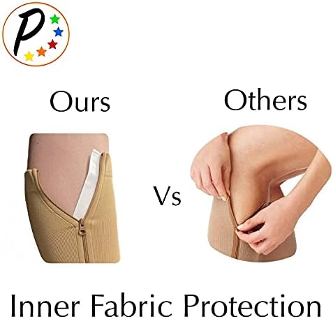 Original Open Toe 20-30 mmHg Firm Compression Circulation Zipper Socks (Beige, 4X-Large)