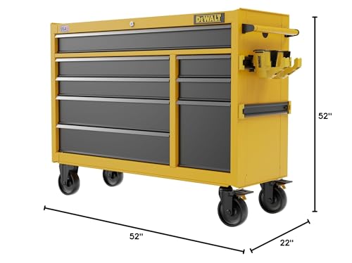 DEWALT Rolling Tool Chest with 8 Drawers, 52 Inch, 100lb Drawer Capacity, DEWALT Workshop Storage System Compatible (DWST52082)