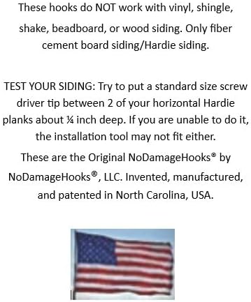 The Original for Fiber Cement Board siding ONLY! (8 Hooks and 1 Tool) - Invented, Patented and Made in the USA!