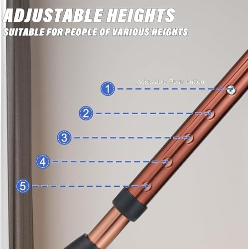 Folding Cane Seat Sturdy Lightweight Adjustable Handle Legs with LED Light Cushion for Elderly Walking Stick 300 lbs Large Plate