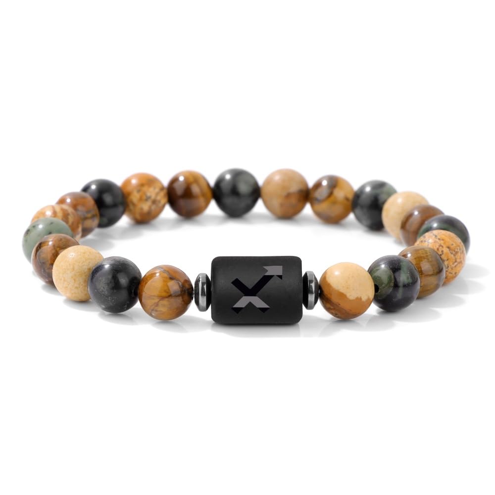 Zodiac Bracelet Scorpio Gifts for Women Men-8mm Natural Crystal Beaded Bracelets 12 Constellation Healing Stone Bracelet Mother's Day Valuntine's Day Christmas Birthday Gifts for Women