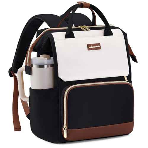 LOVEVOOK Laptop Backpack for Women with Giant Tumbler Holder Pocket, 15.6 inch Travel Work Backpack Purse for Nurse Teacher, Waterproof School Bag College Bookbag Cute Casual Daypack for Girls