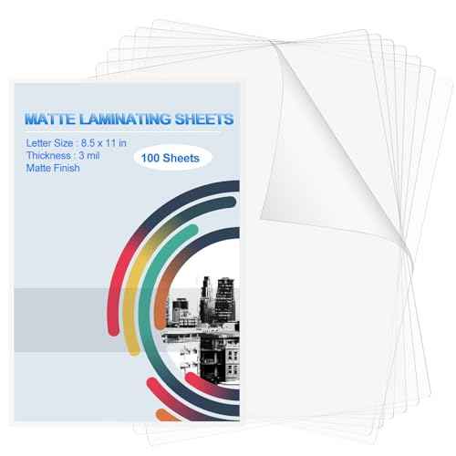Geyoga 100 Sheets Matte Laminating Sheets Holds 8.5 x 11 in, Matte Thermal Laminating Pouches (3 Mil), 9 x 11-1/2-inch Matte Letter Size Laminating Sheets Ultra Clear with Matte Finish