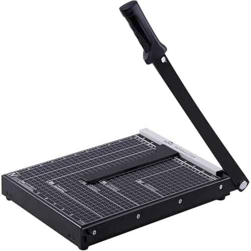 ISDIR 12-Inch Guillotine Paper Cutter, 12 Sheet Capacity, Blade Lock & Magnetic Guide, Heavy-Duty Metal Base for Precision Cutting of Cardstock, Photos, and Crafts - Ideal for Home & Office